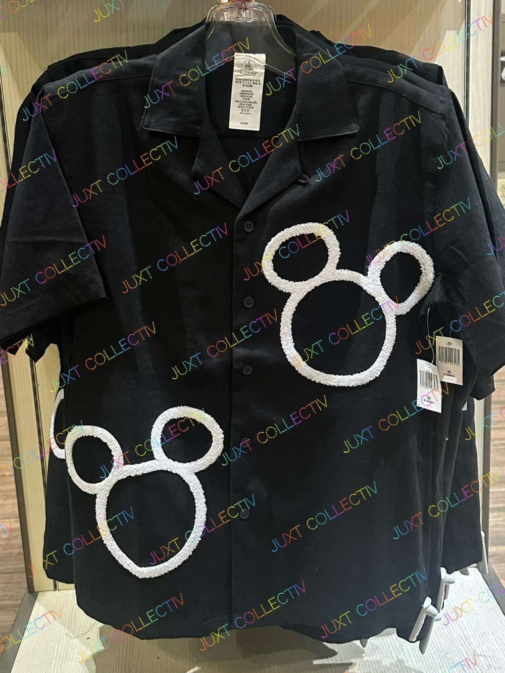 Disneyland Mickey Icon Linen Blend Button Shirt NWT